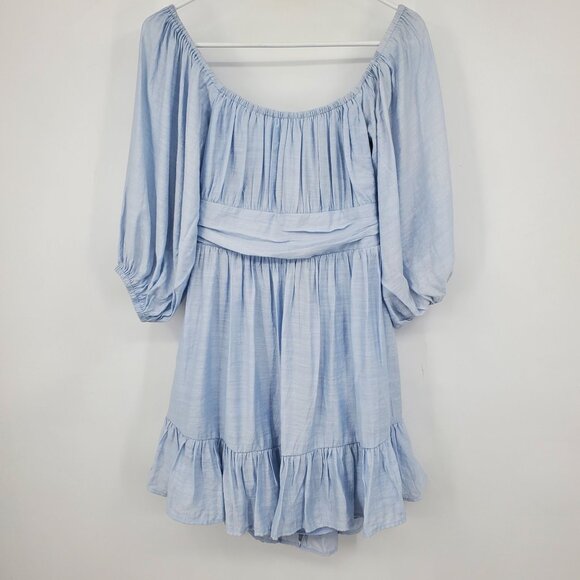 Debbie Dabble by Angel Biba Milkmaid Flowy Boho Tie Back Mini Dress Size 12 - Picture 1 of 10